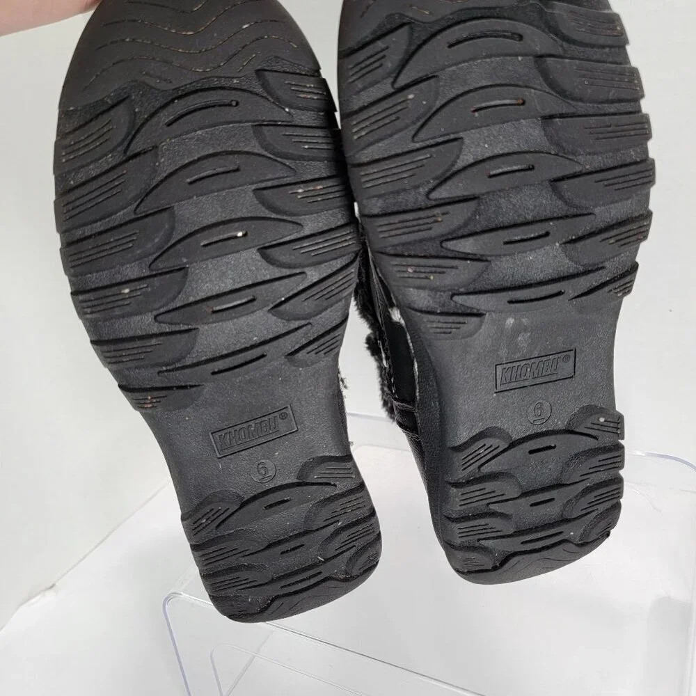 Khombu‎ Addison Womens 6 Black Memory Foam Water Repellent Winter Vegan Boots